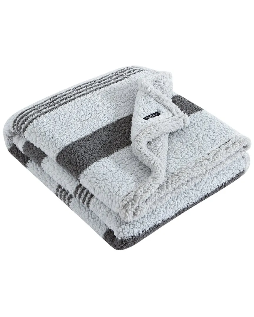 Saltmarsh Sherpa Reversible Throw Blanket - Grey