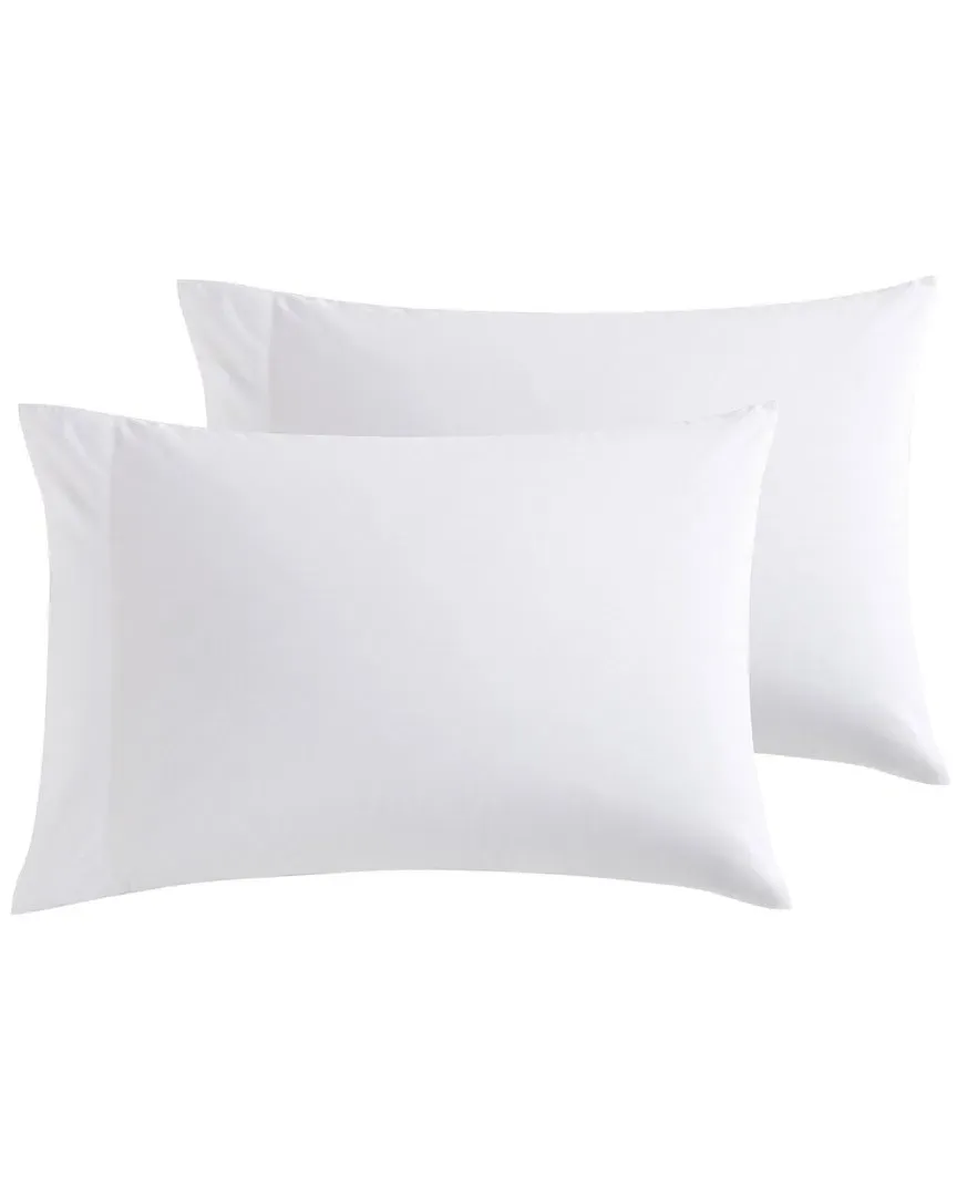 Set of 2 Solid Percale Pillowcases - White, Cotton image