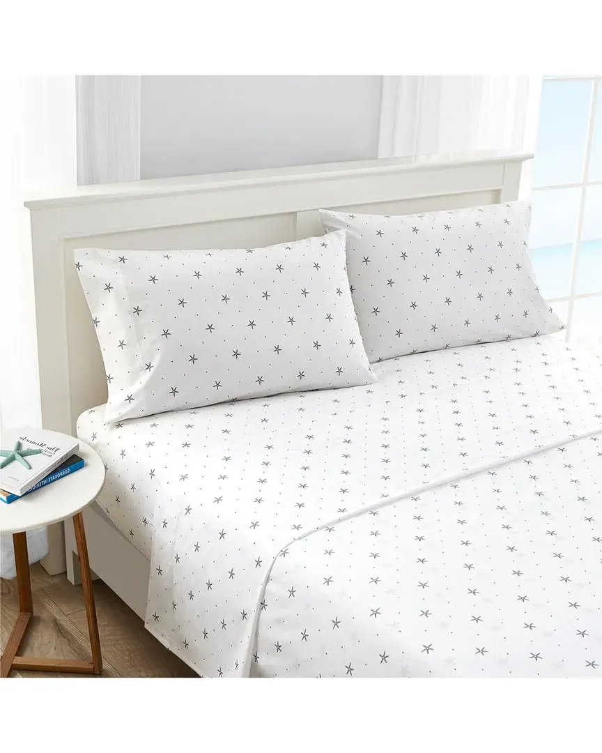 Star Spangled Coastal Cotton Percale Sheet Set - Blue
