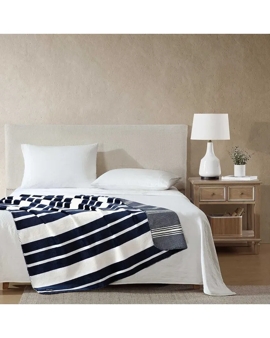 Varadero Stripe Reversible Throw Blanket - Blue, Polyester image
