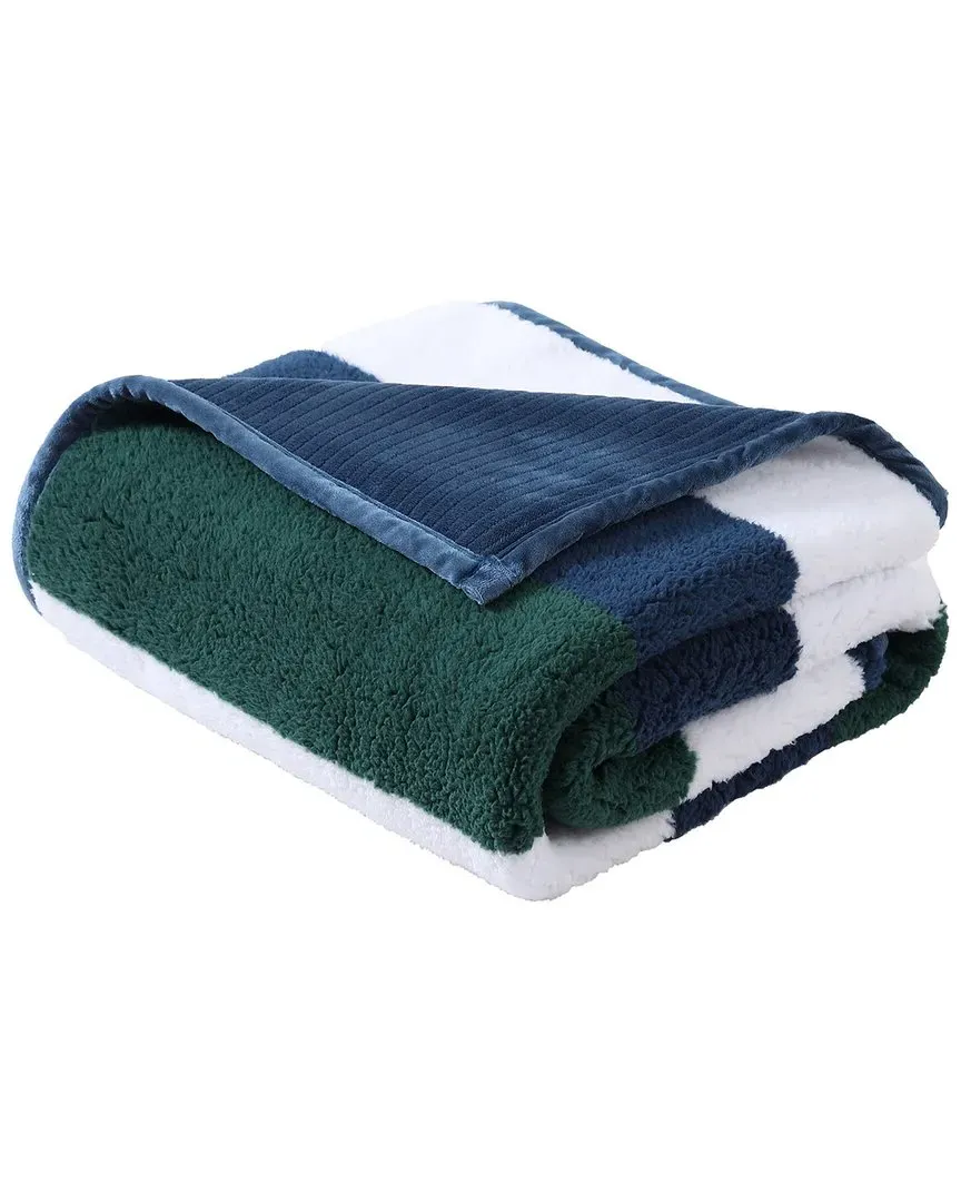 Wilton Sherpa Reversible Throw Blanket - Navy image