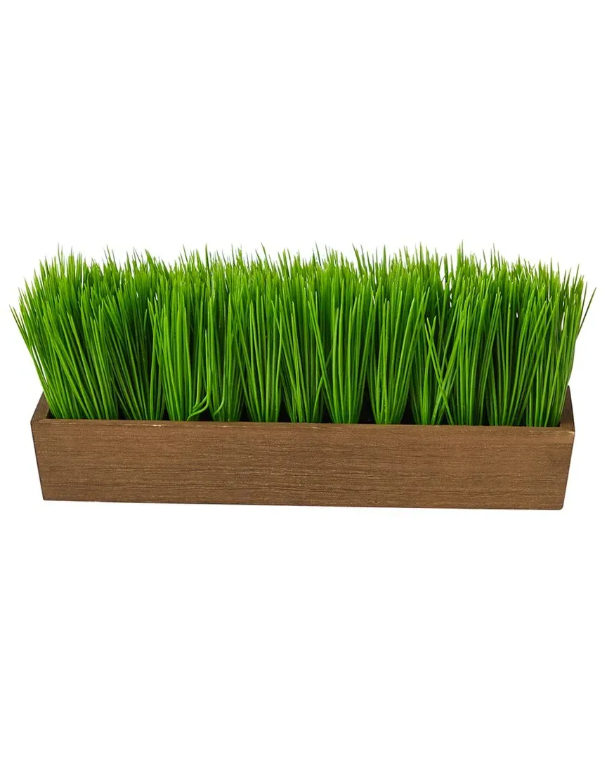 12in Grass Artificial Plant in Decorative Planter - Green image