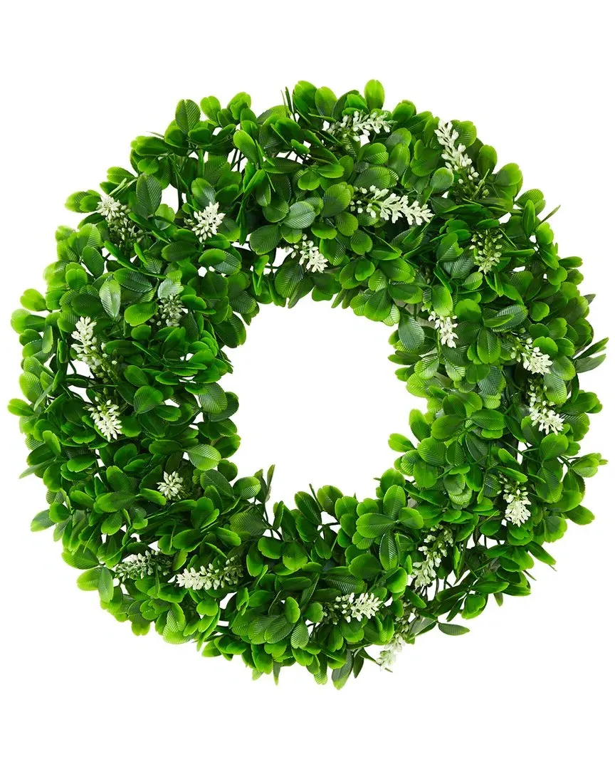 13in Jasmine Artificial Wreath - Green image