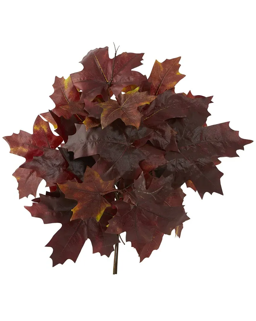 18in Autumn Maple Leaf Artificial Flowers Set of 2 - Burgundy image