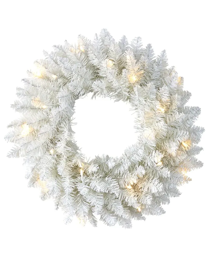 18in Colorado Spruce Artificial Christmas Wreath - White image
