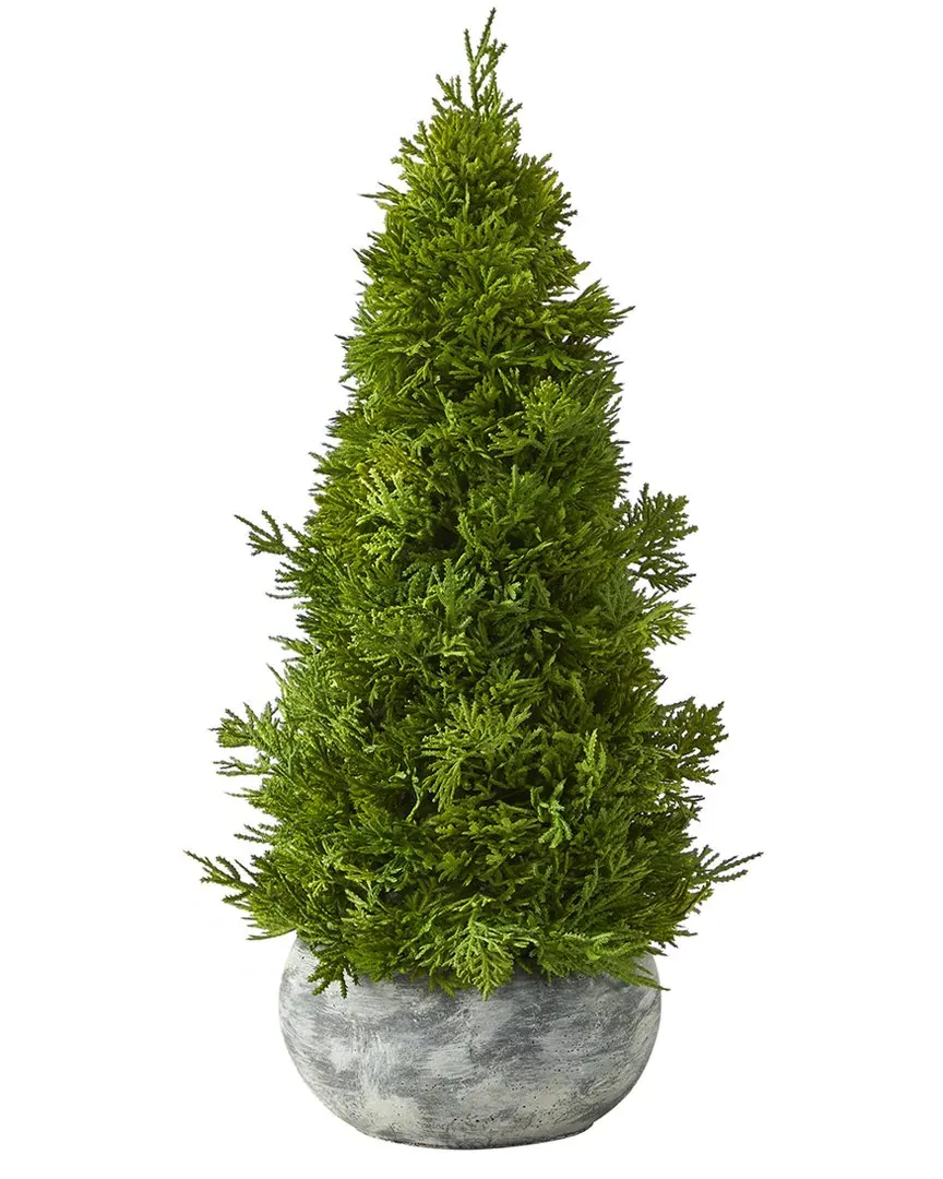 18in Cypress Cone Artificial Tree - Green image