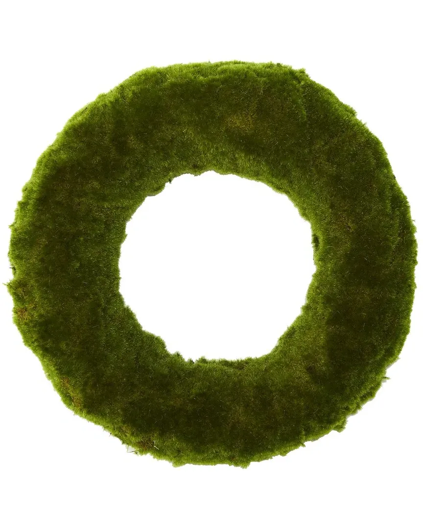 18in Moss Artificial Wreath - Green image