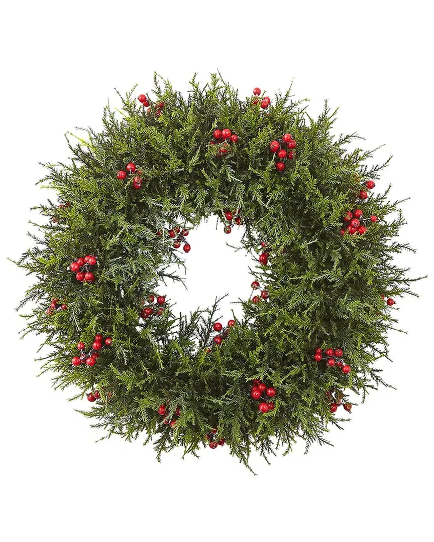 20in Cedar Berry Wreath - Green