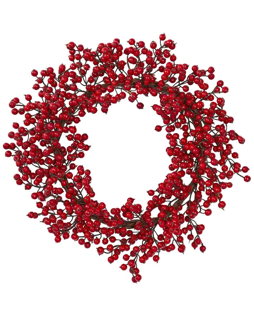 22in Berry Artificial Wreath - Red