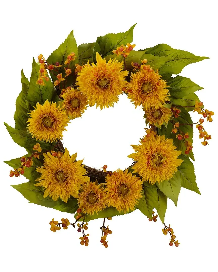 22in Golden Sunflower Wreath - Yellow image