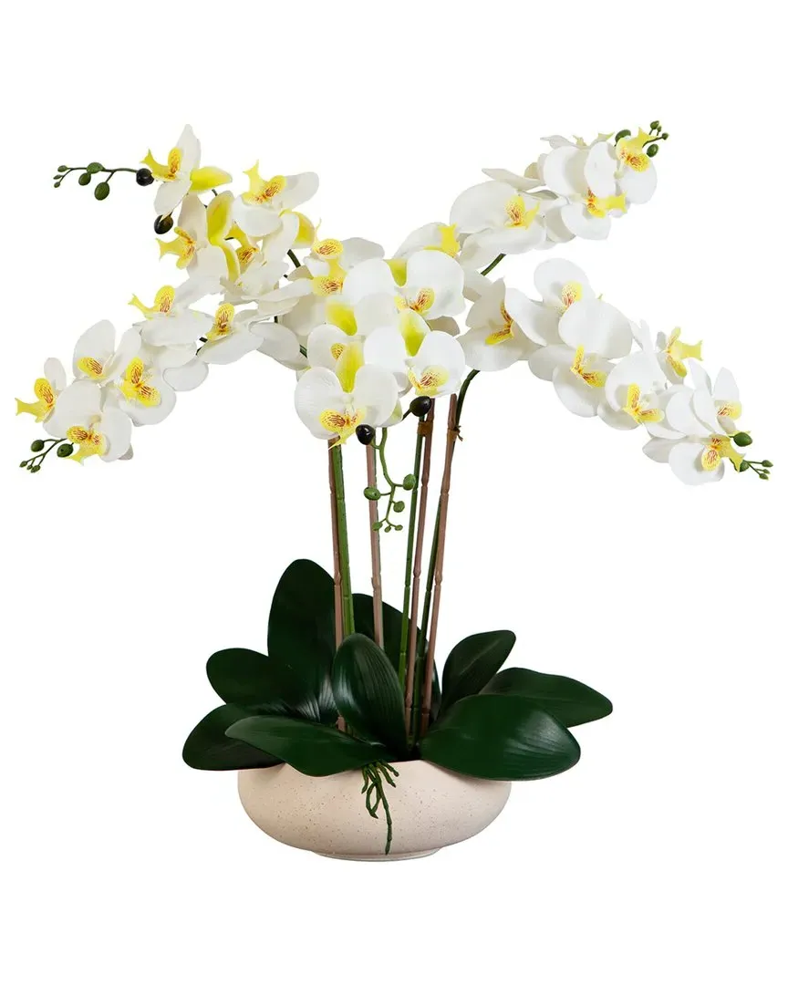 23in Artificial Phalaenopsis Orchid Arrangement - White