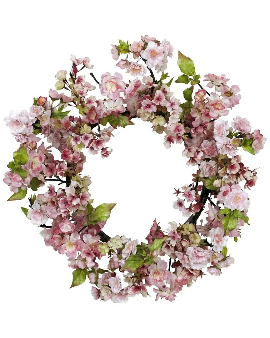 24in Cherry Blossom Wreath - Pink image