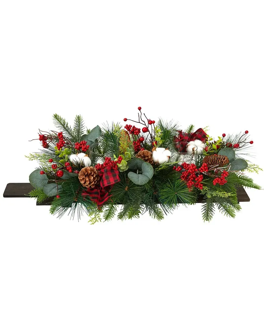 24in Holiday Artificial Cutting Board Arrangement - Green image