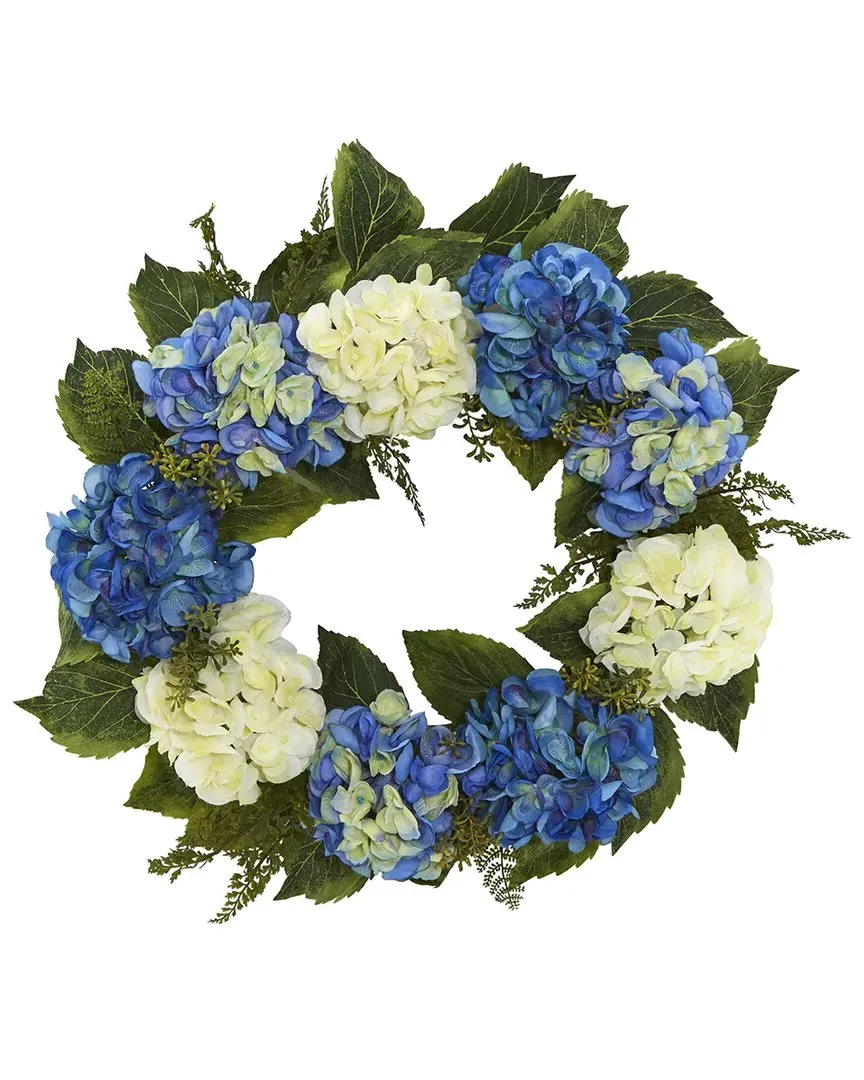 24in Hydrangea Wreath - Blue