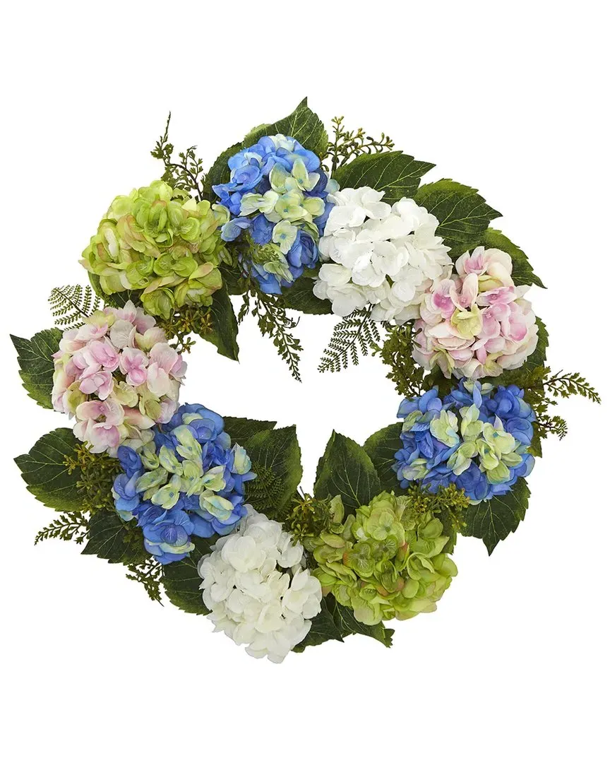 24in Hydrangea Wreath - Blue