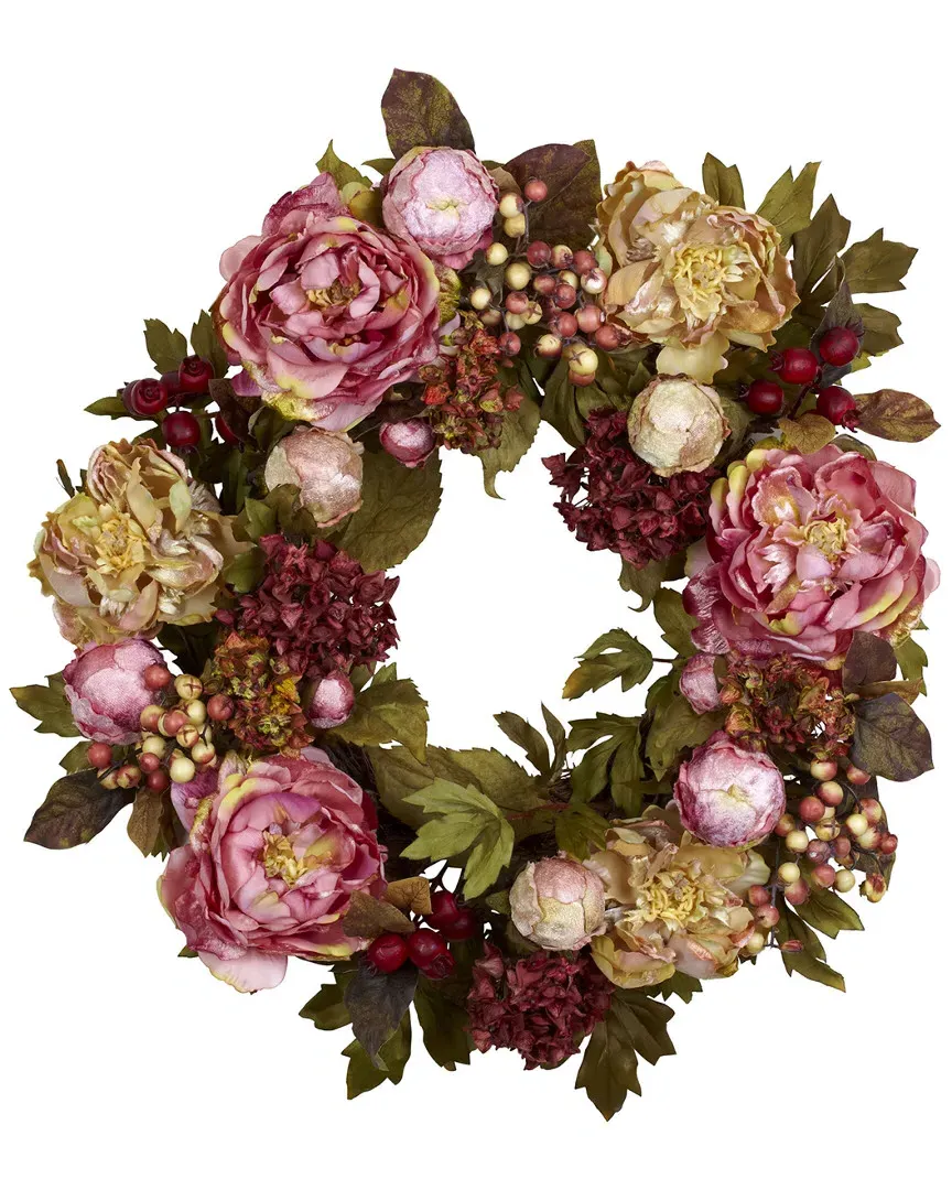 24in Peony Hydrangea Wreath