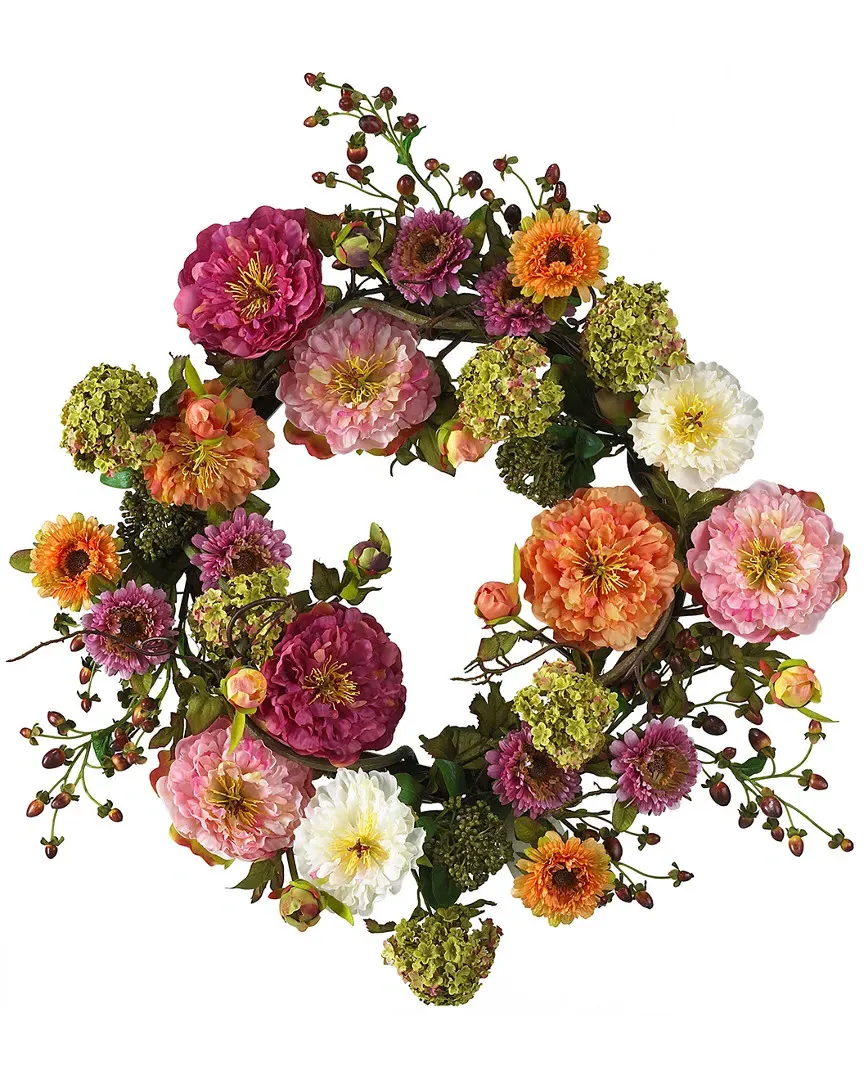 24in Peony Wreath - Cream