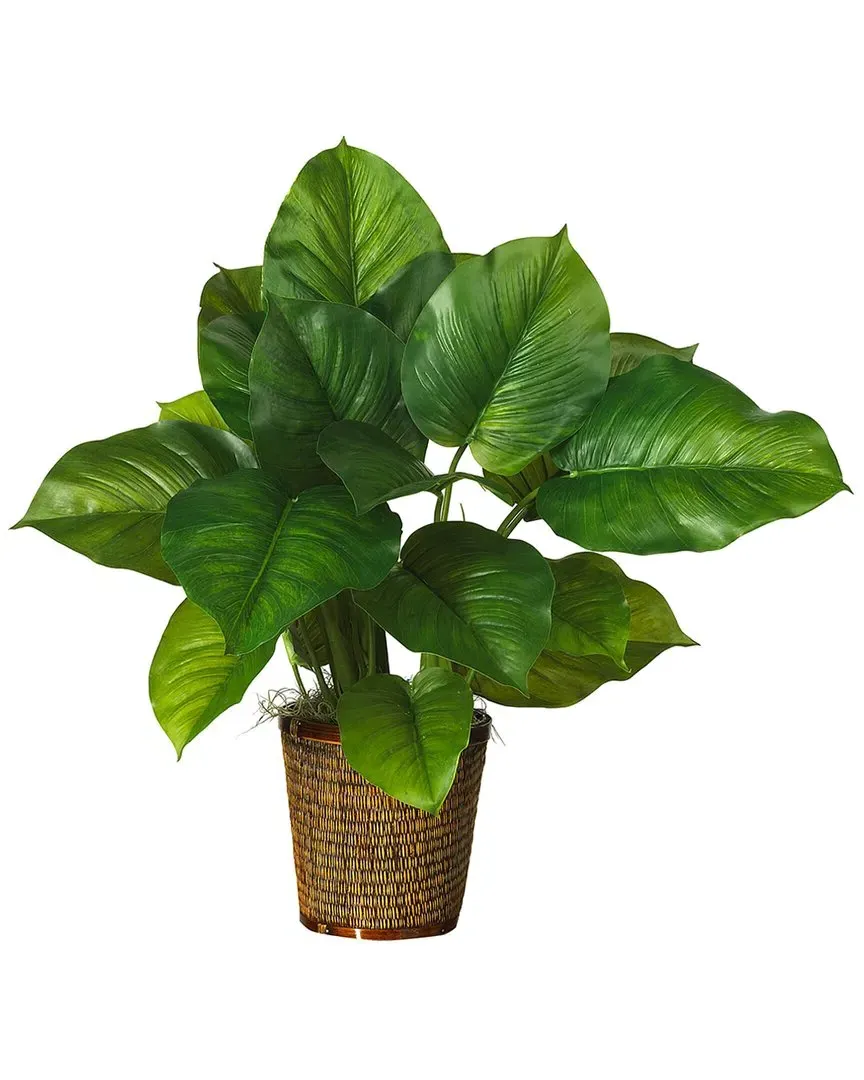 29in Large Leaf Philodendron Silk Plant - Green image