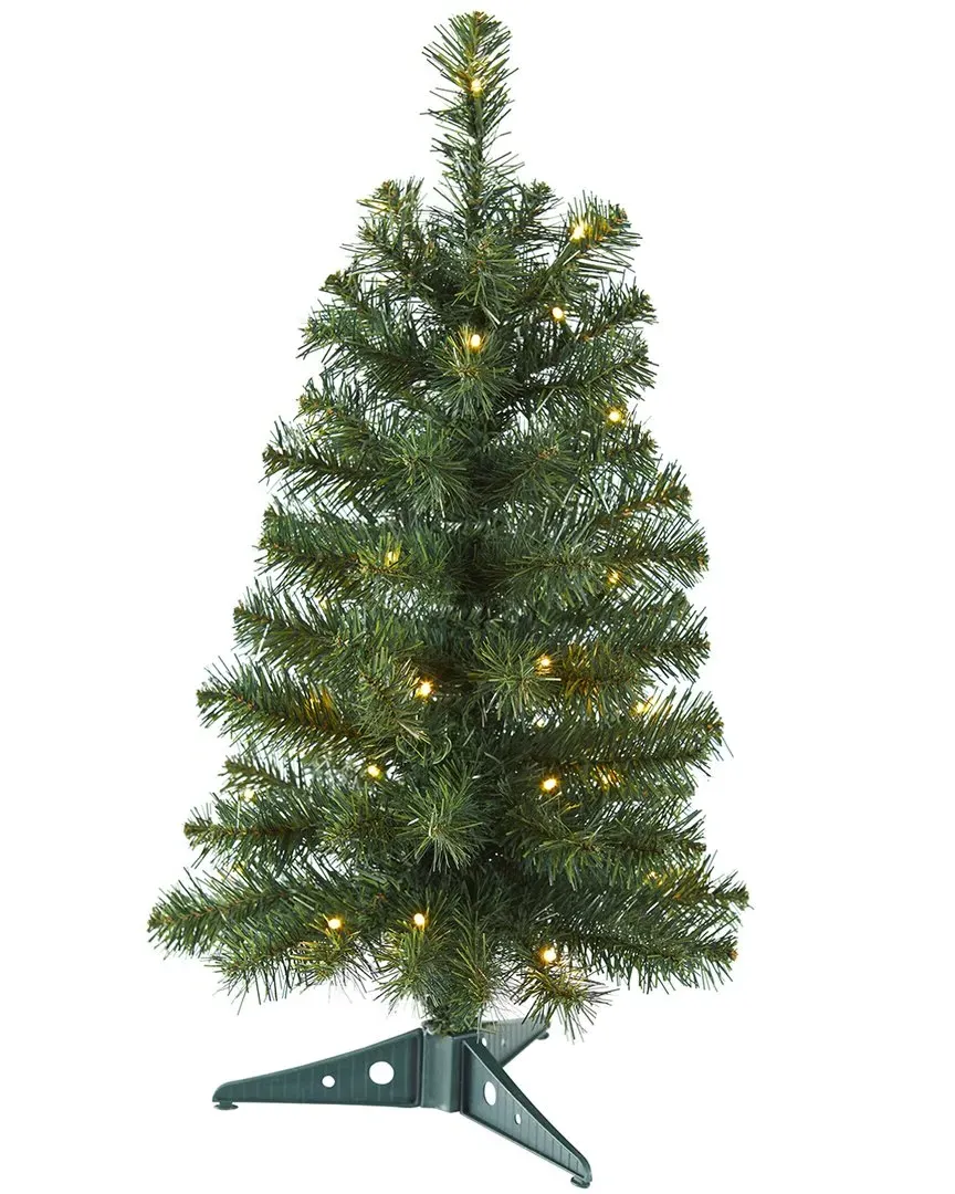 2ft Artificial Christmas Tree with LED Lights - Green image