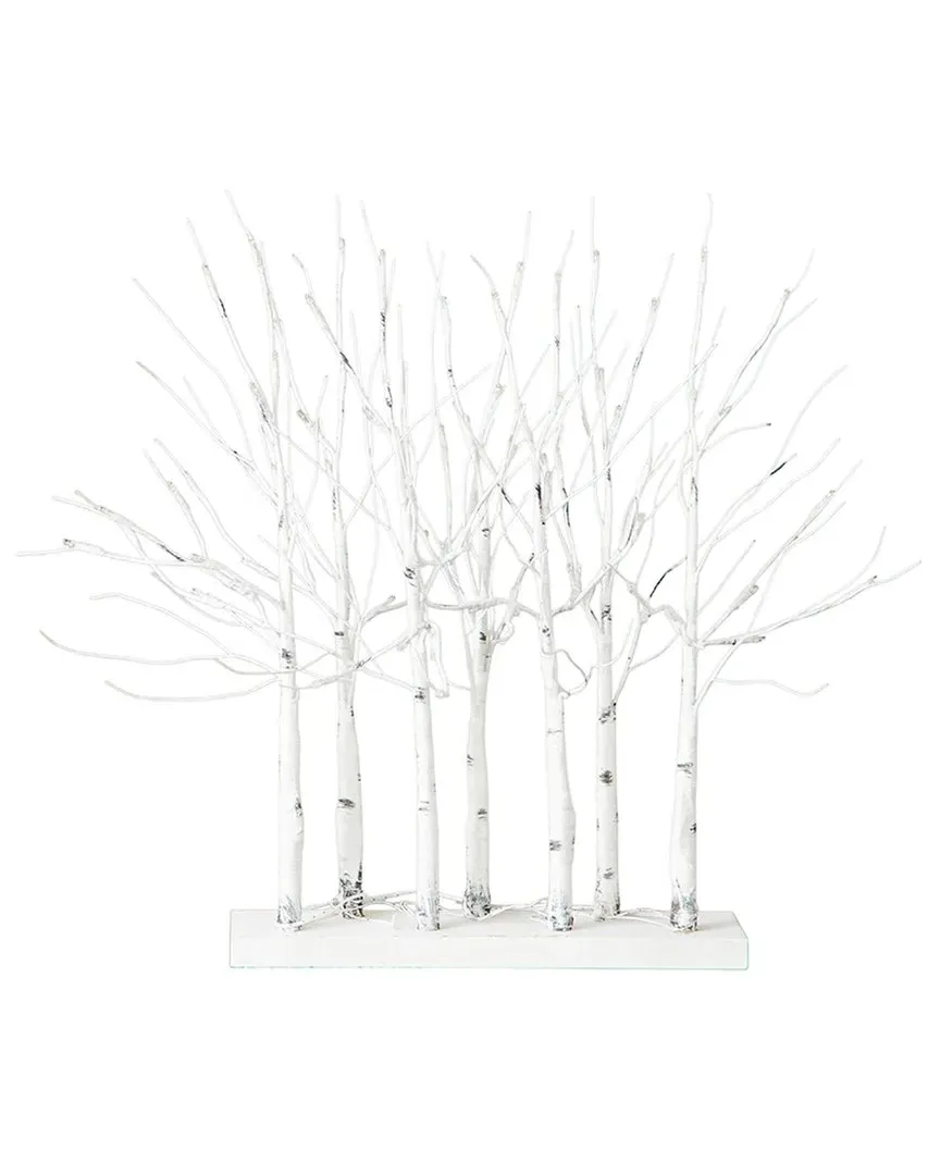 2Ft Pre-Lit Artificial White Birch Centerpiece - White image
