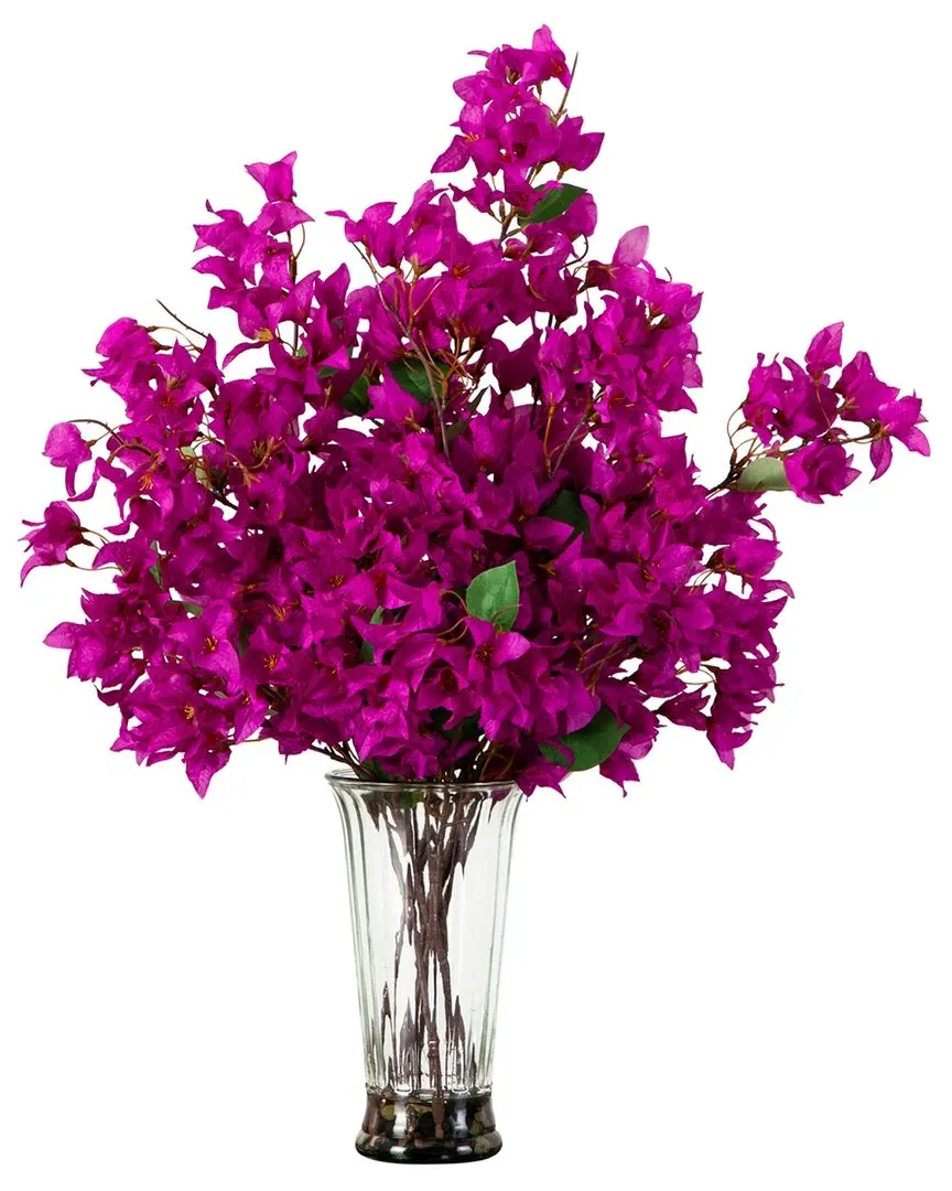 30in Artificial Bougainvillea Arrangement in Glass Vase - Pink image