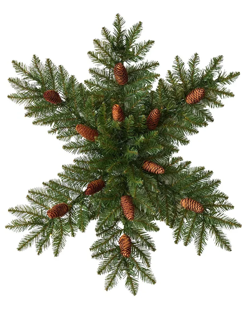 30in Pre-Lit Snowflake Dunhill Fir Wreath - Green image