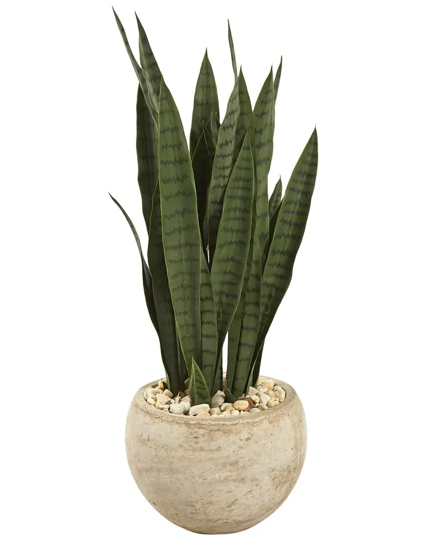 32in Sansevieria Artificial Plant in Planter - Green