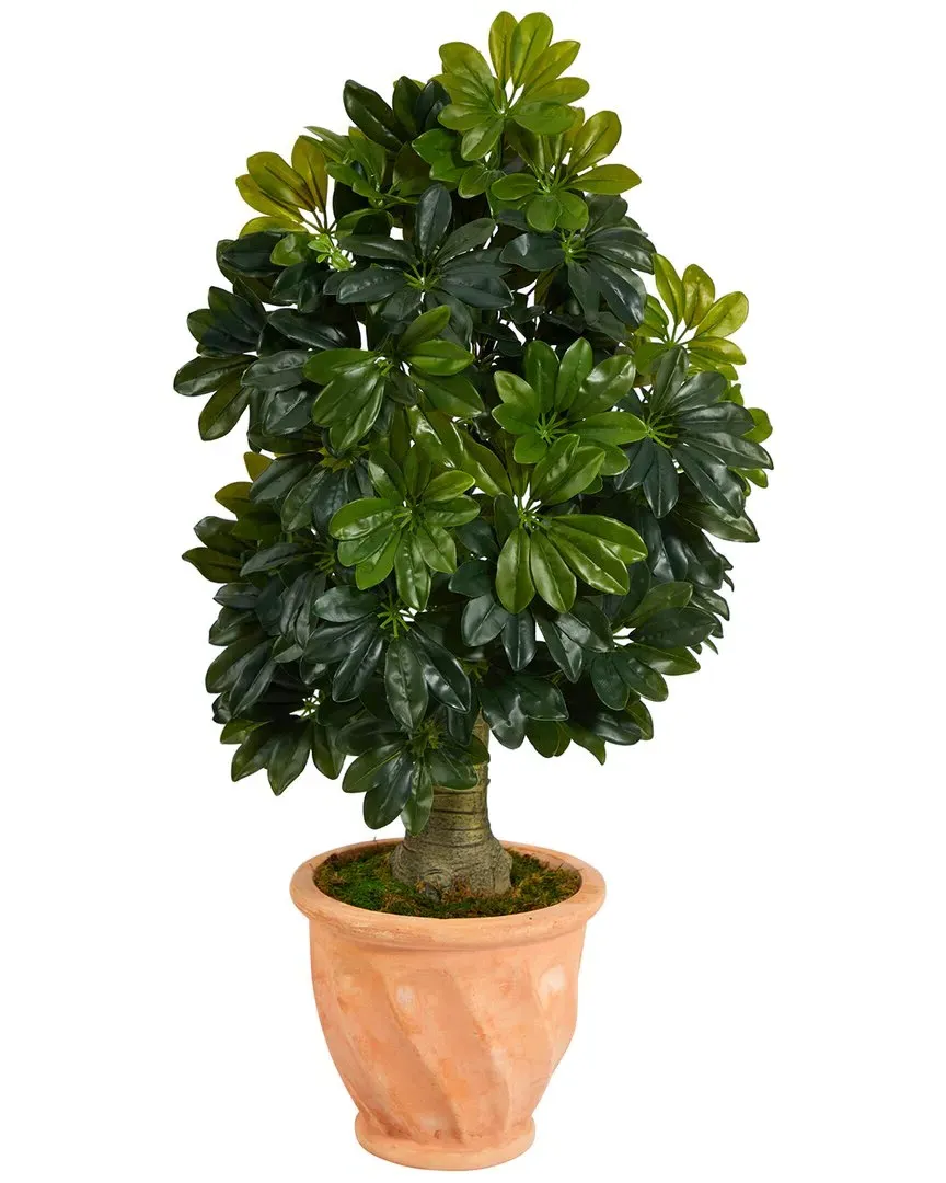 39in Schefflera Artificial Tree in Terra-Cotta Planter