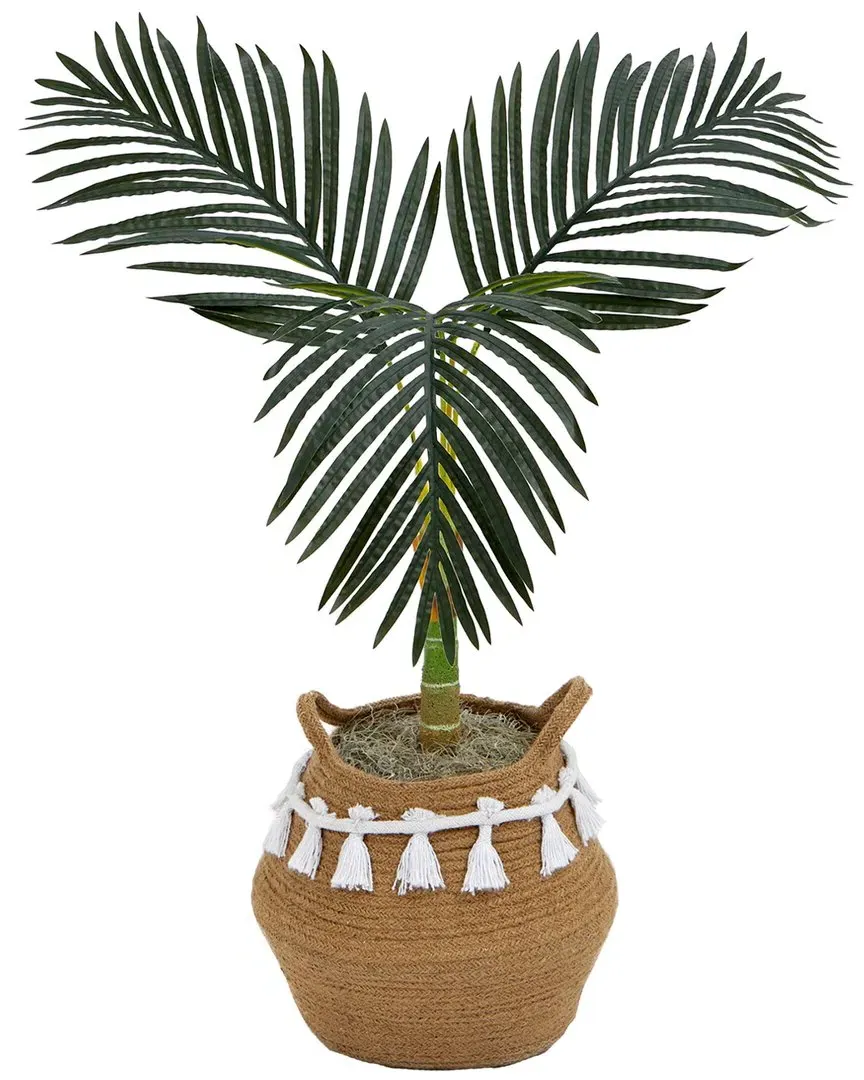 3ft Artificial Golden Cane Palm Tree with Tassel Basket Kit