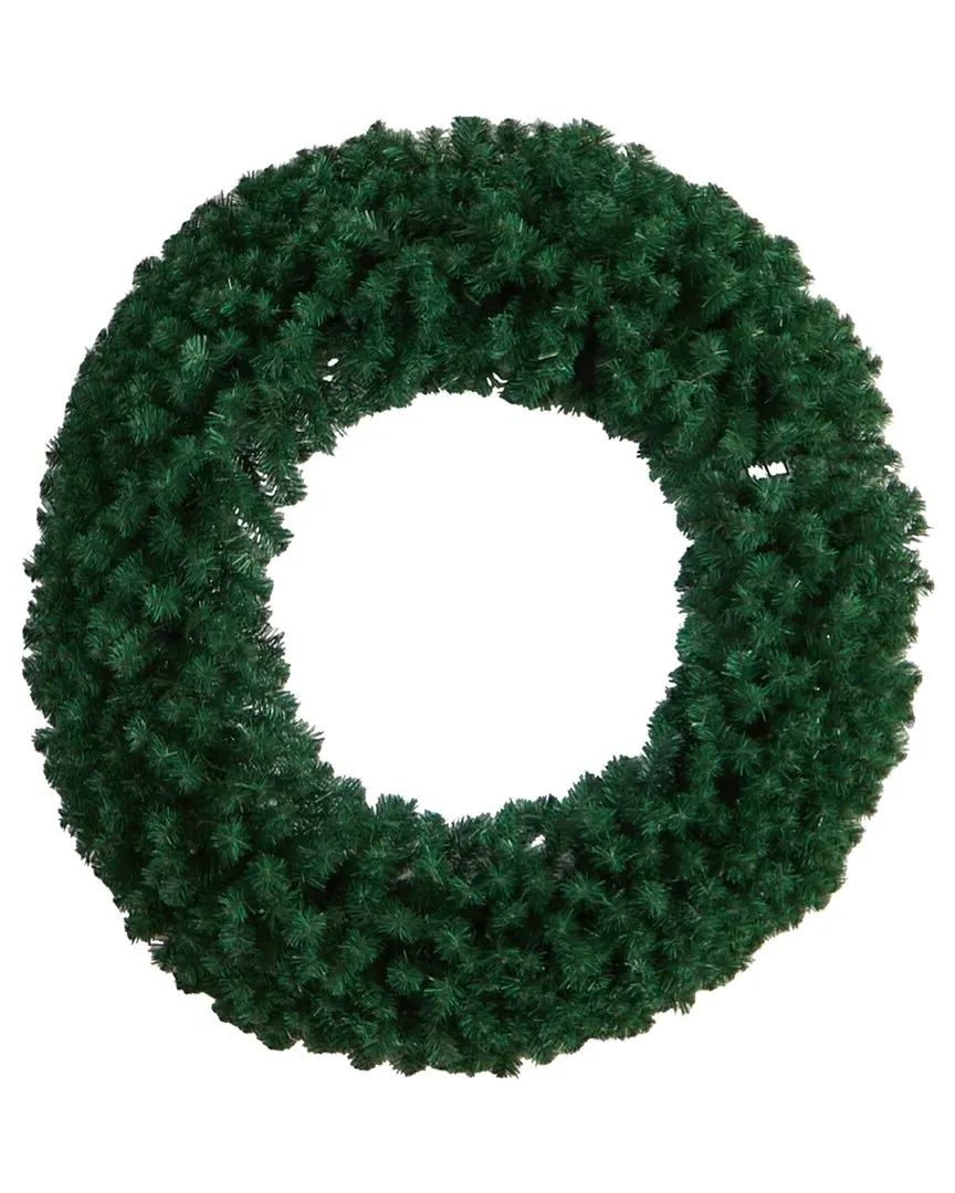 48In Artificial Christmas Wreath with LED Lights - Green image