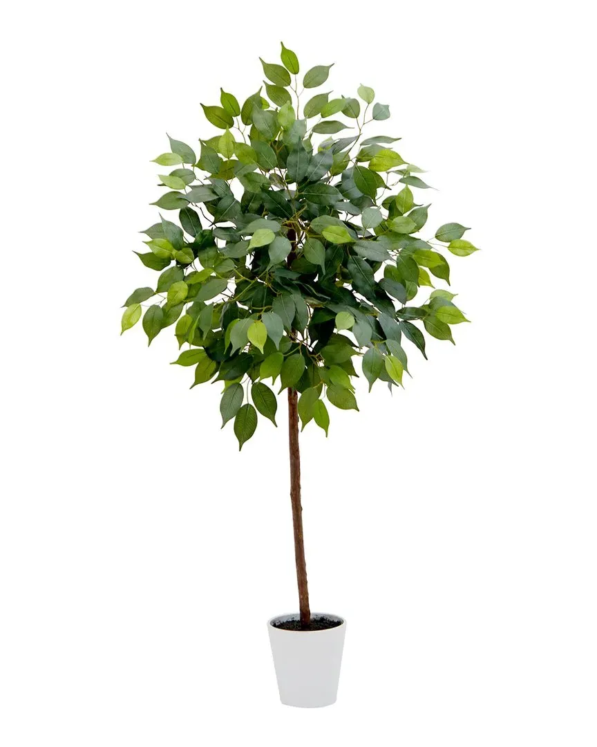 4ft Artificial Ficus Tree with Decorative Planter - Green image