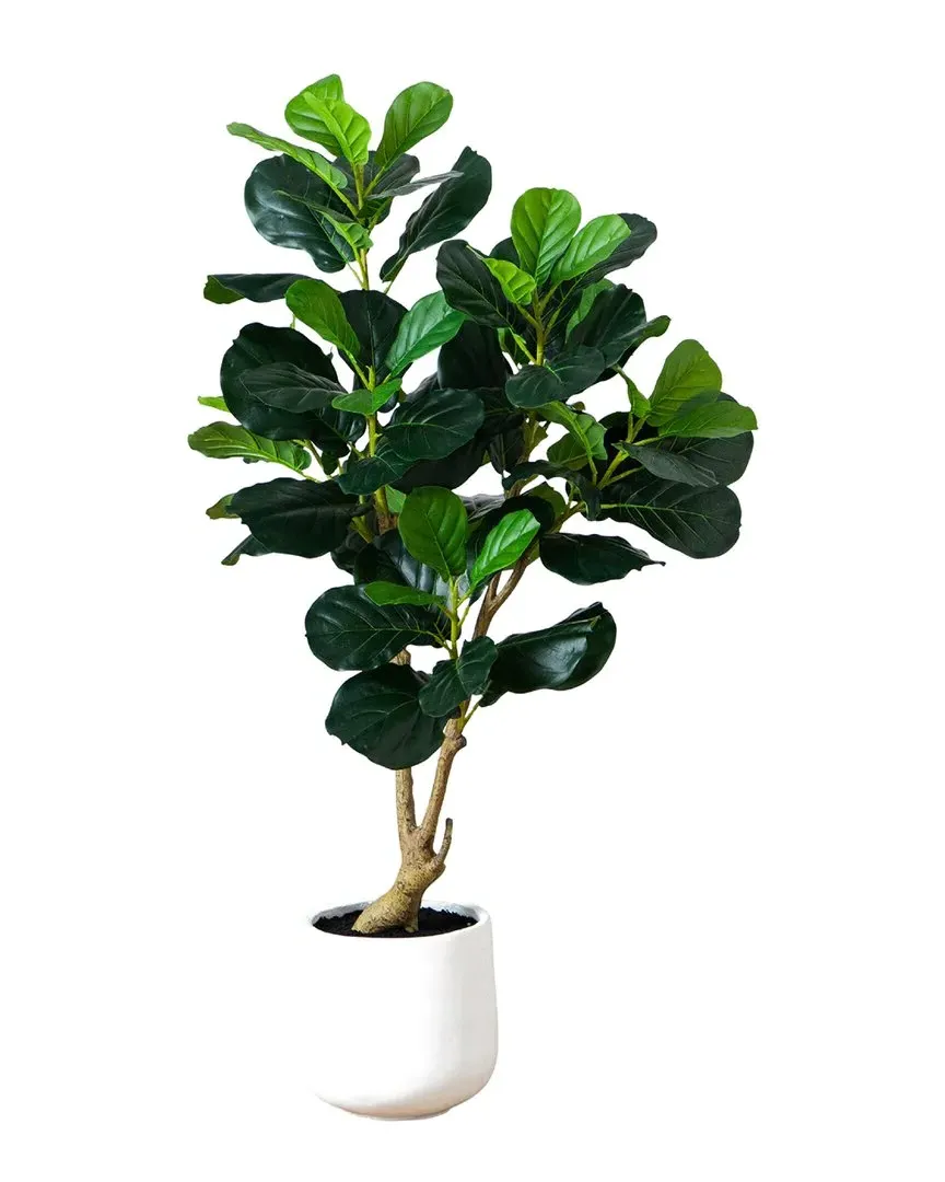 4ft Artificial Lush Fiddle Leaf Tree - Green