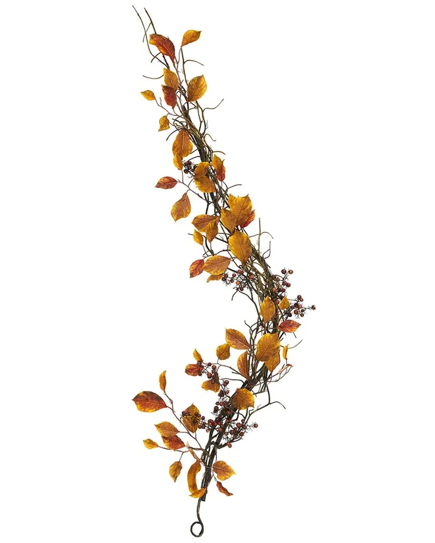 4ft Fall Foliage Artificial Garland with Berries - Orange image