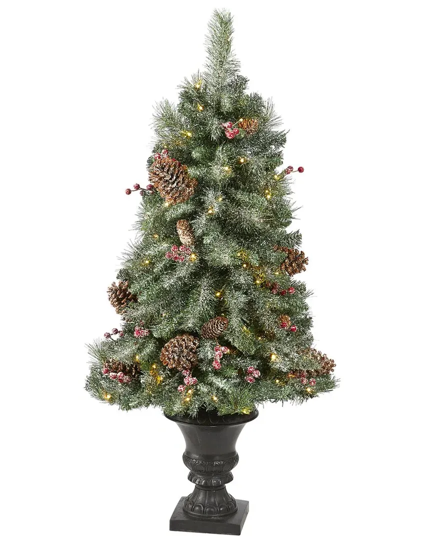 4ft Frosted Pine Artificial Christmas Tree with LED Lights