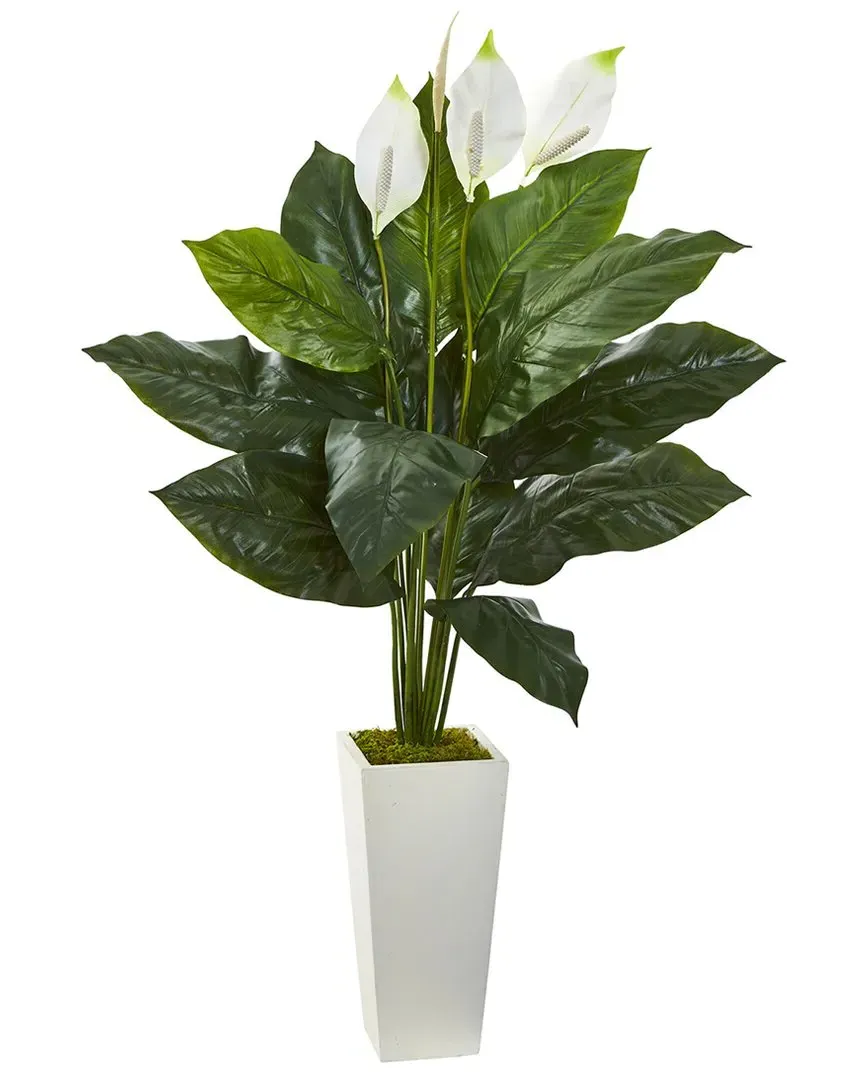 51in Spathiphyllum Artificial Plant in Tower Planter - Green