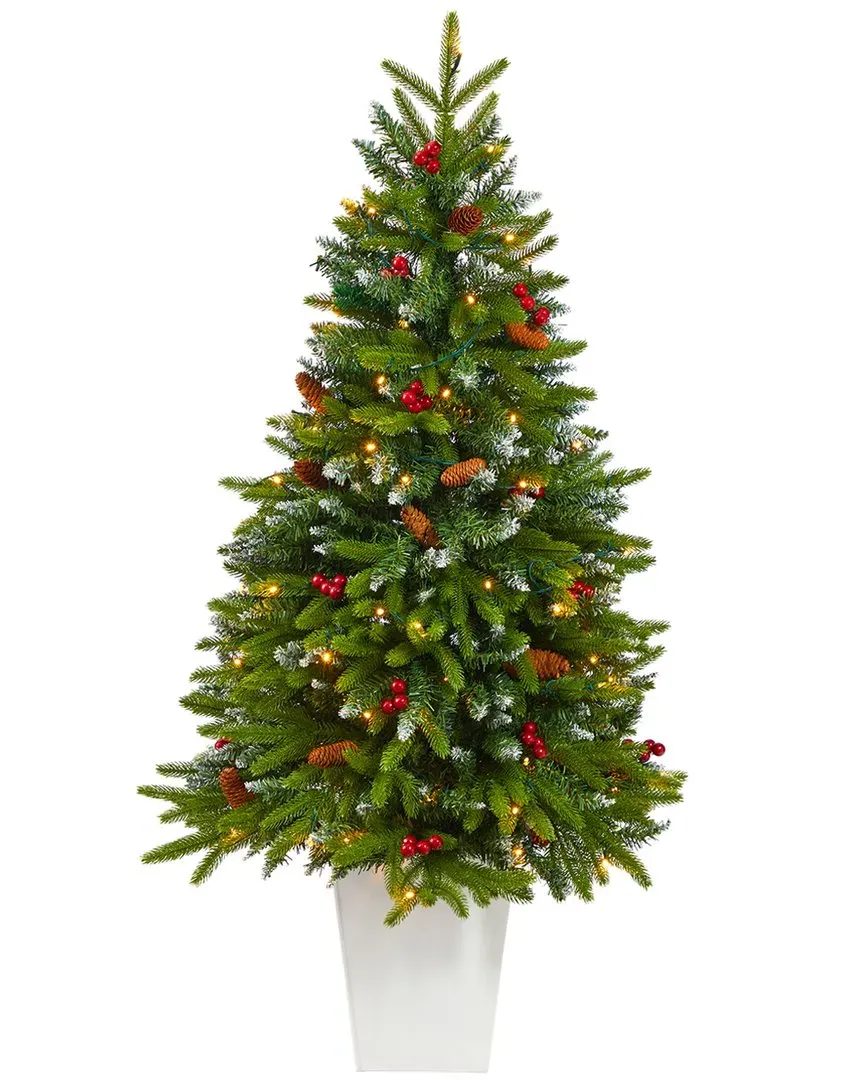 56In Snow Tipped Portland Spruce Artificial Christmas Tree - Green image