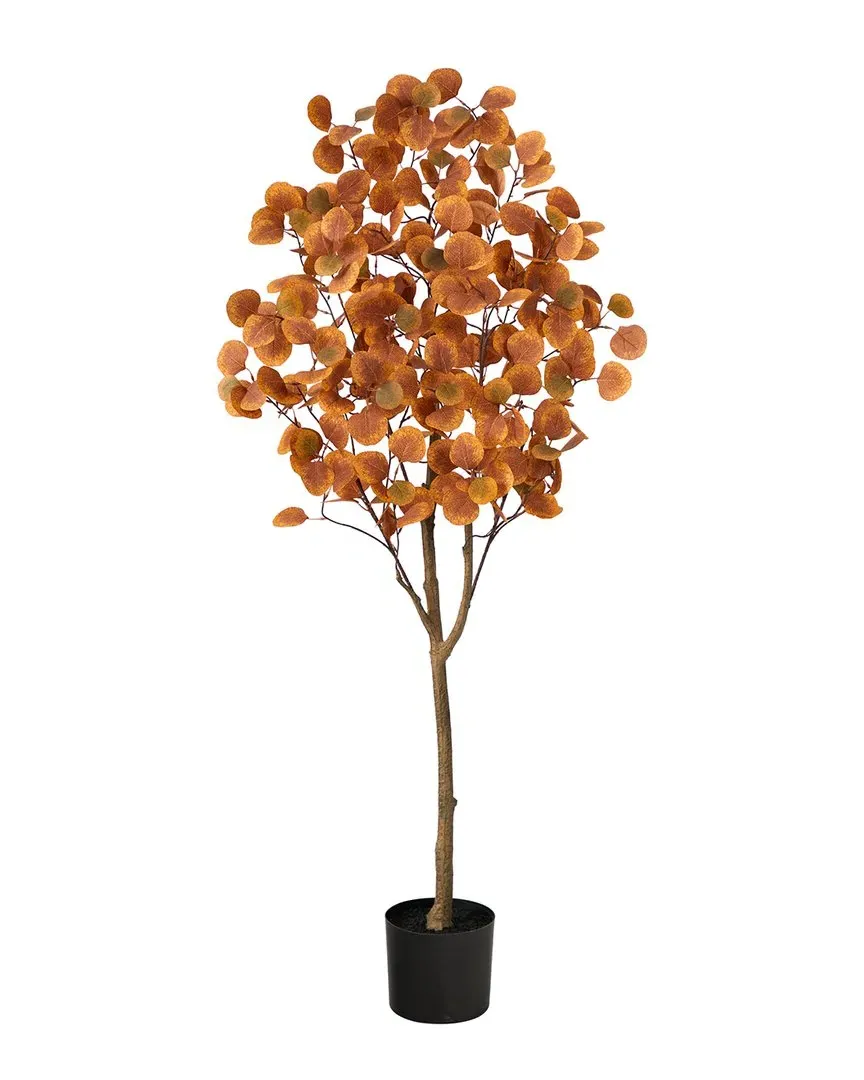 5ft Autumn Eucalyptus Artificial Tree - Orange