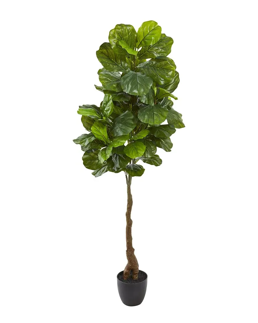 64in Fiddle Leaf Artificial Tree with Planter - Green