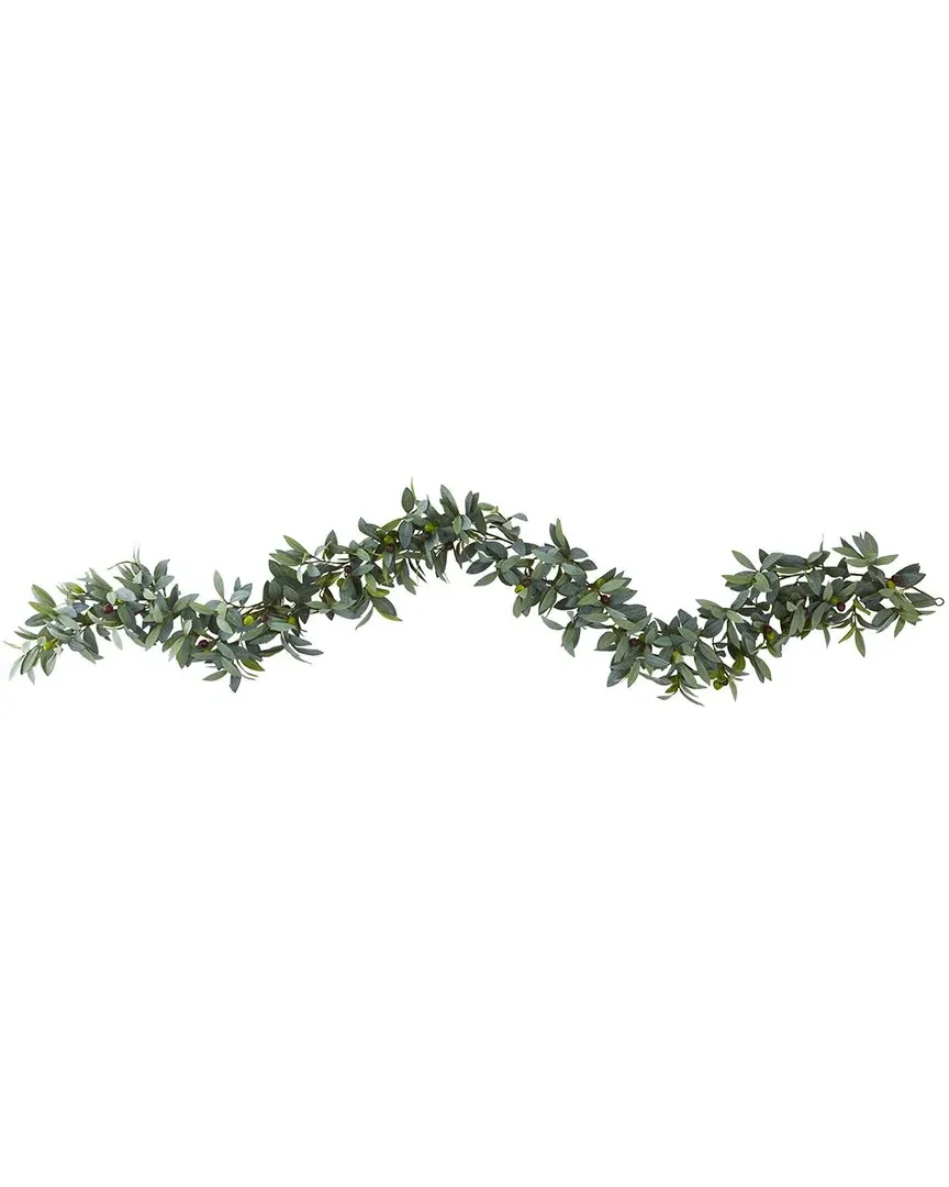 6.5ft Olive Artificial Garland - Green image