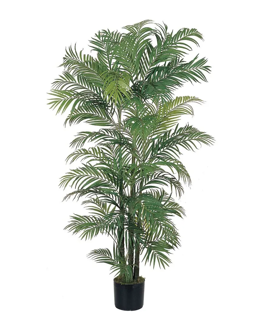 6ft Areca Silk Palm Tree with Black Pot image