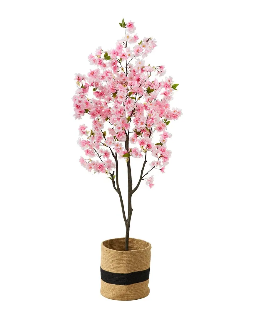 6ft Artificial Cherry Blossom Tree with Basket - Pink