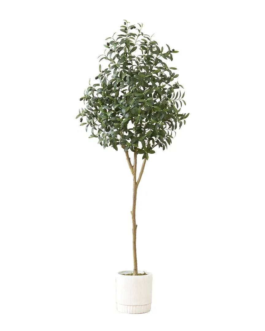 6ft Artificial Olive Tree with Planter - Green