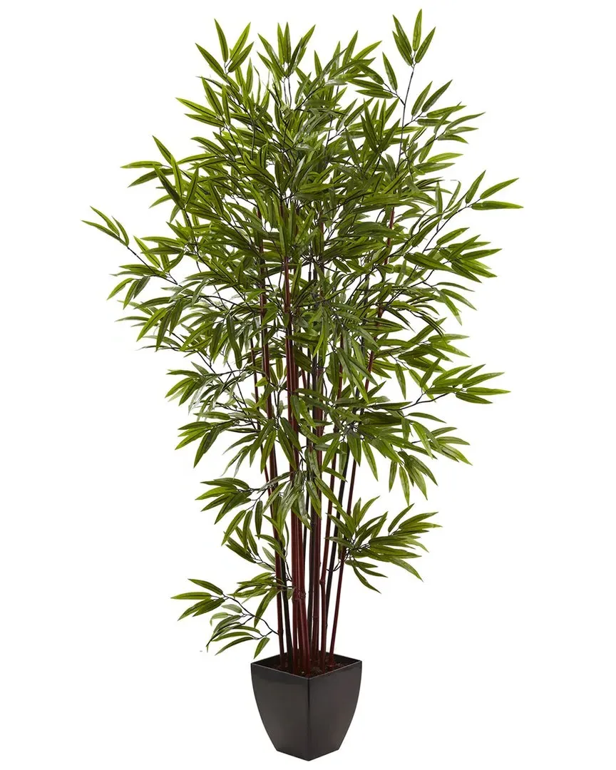 6ft Bamboo Silk Tree with Planter - Green