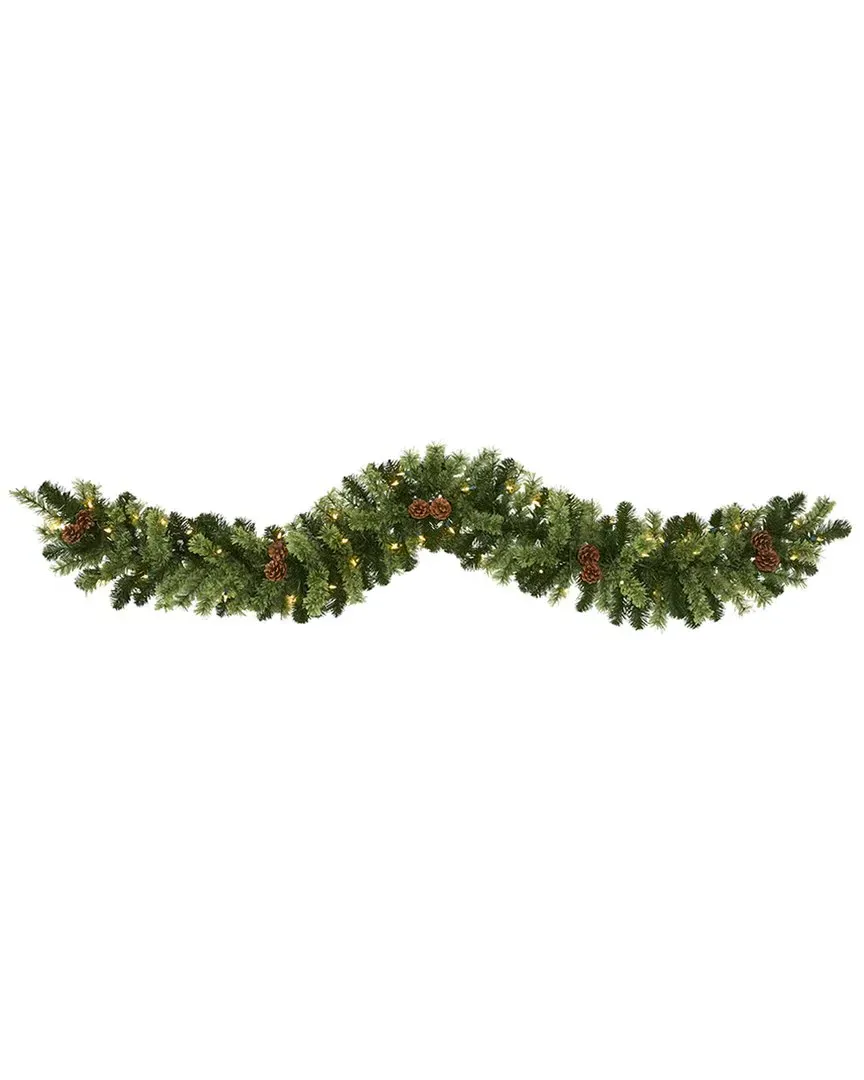 6ft Christmas Artificial Garland with LED Lights - Green