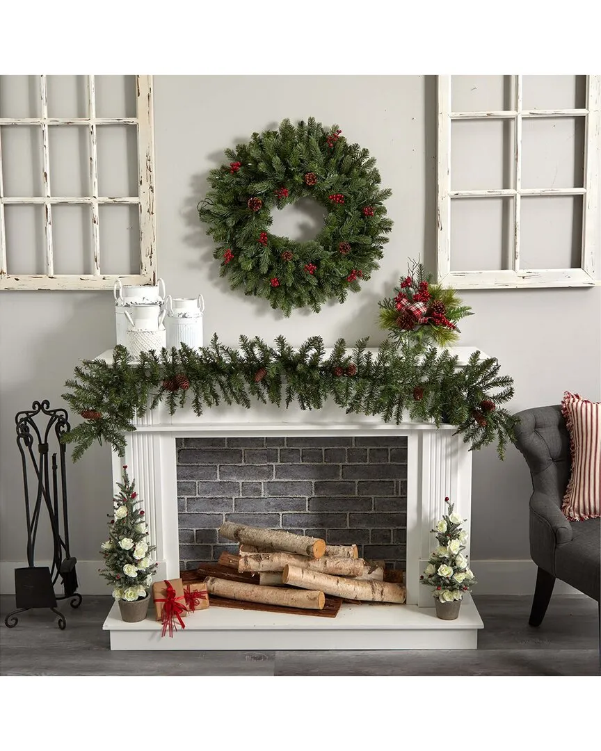 6ft Christmas Garland with LED Lights - Green, PVC image