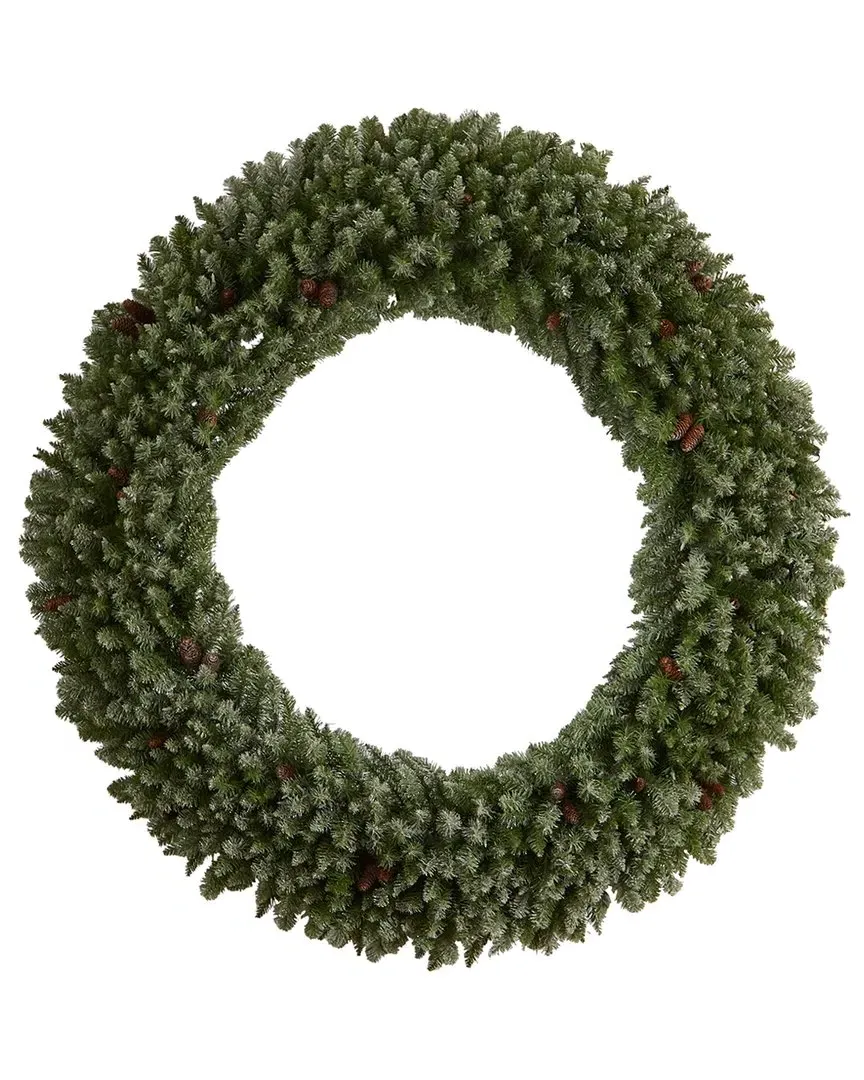 6Ft Giant Flocked Artificial Christmas Wreath - Green image