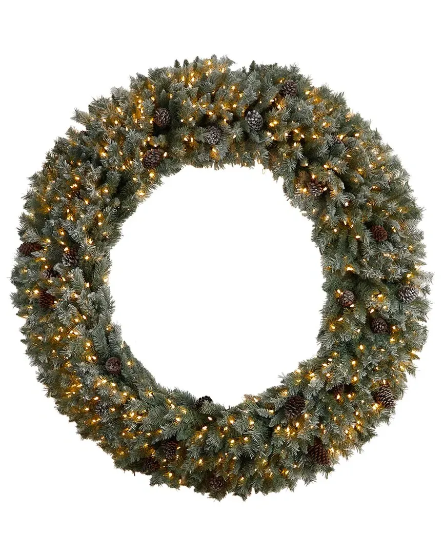 6Ft Giant Flocked Christmas Artificial Wreath - Green