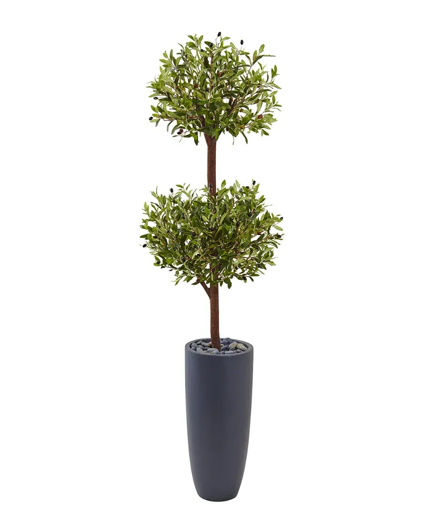 6ft Olive Double Artificial Tree with Vase