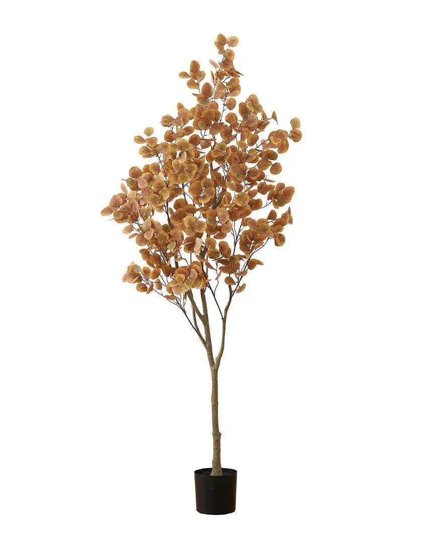 7ft Artificial Autumn Eucalyptus Tree - Orange