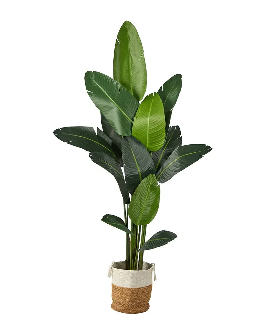 7ft Artificial Travelers Palm Tree with Basket - Green image